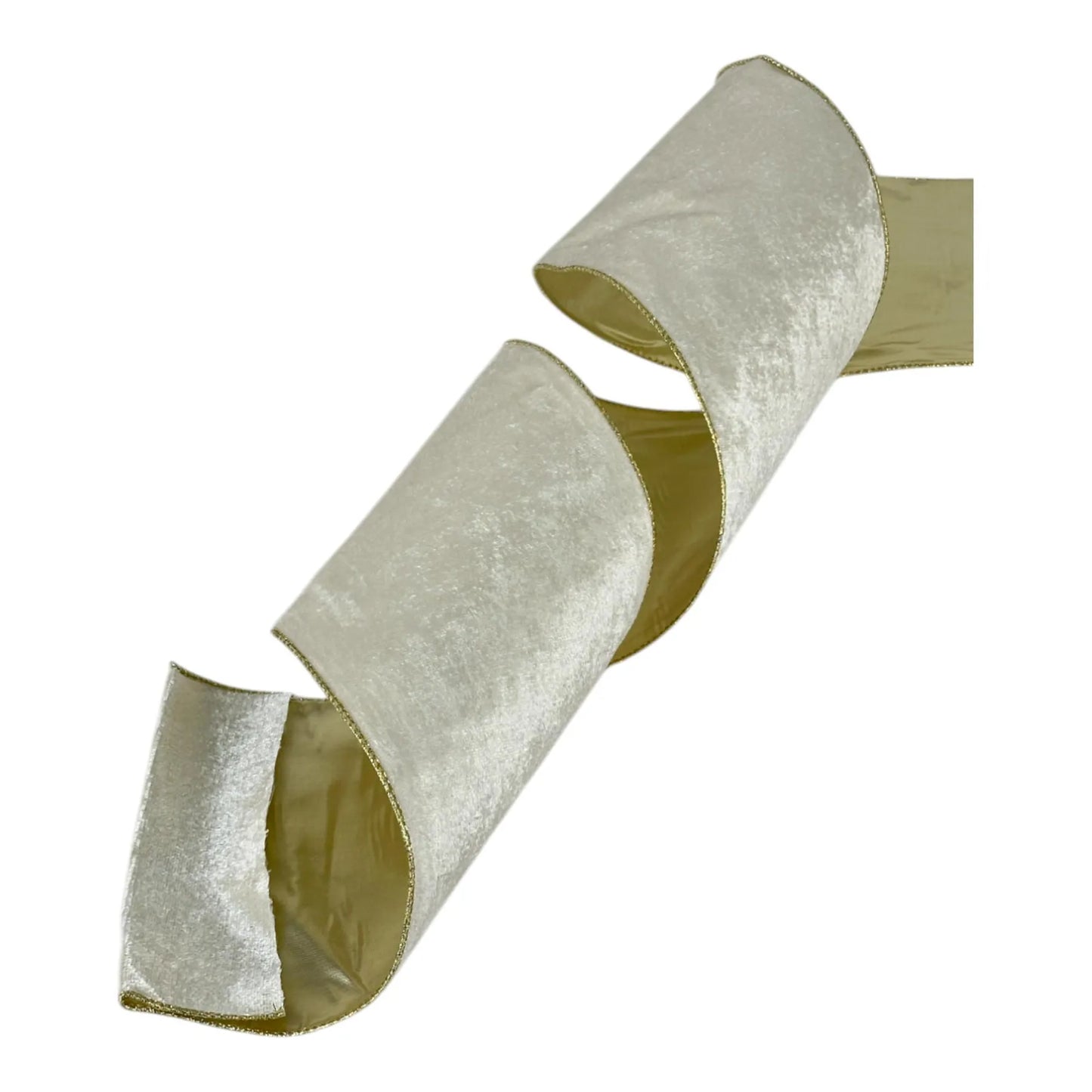 Listón Dorado Champagne 15 cm ancho  – Decoración Navideña