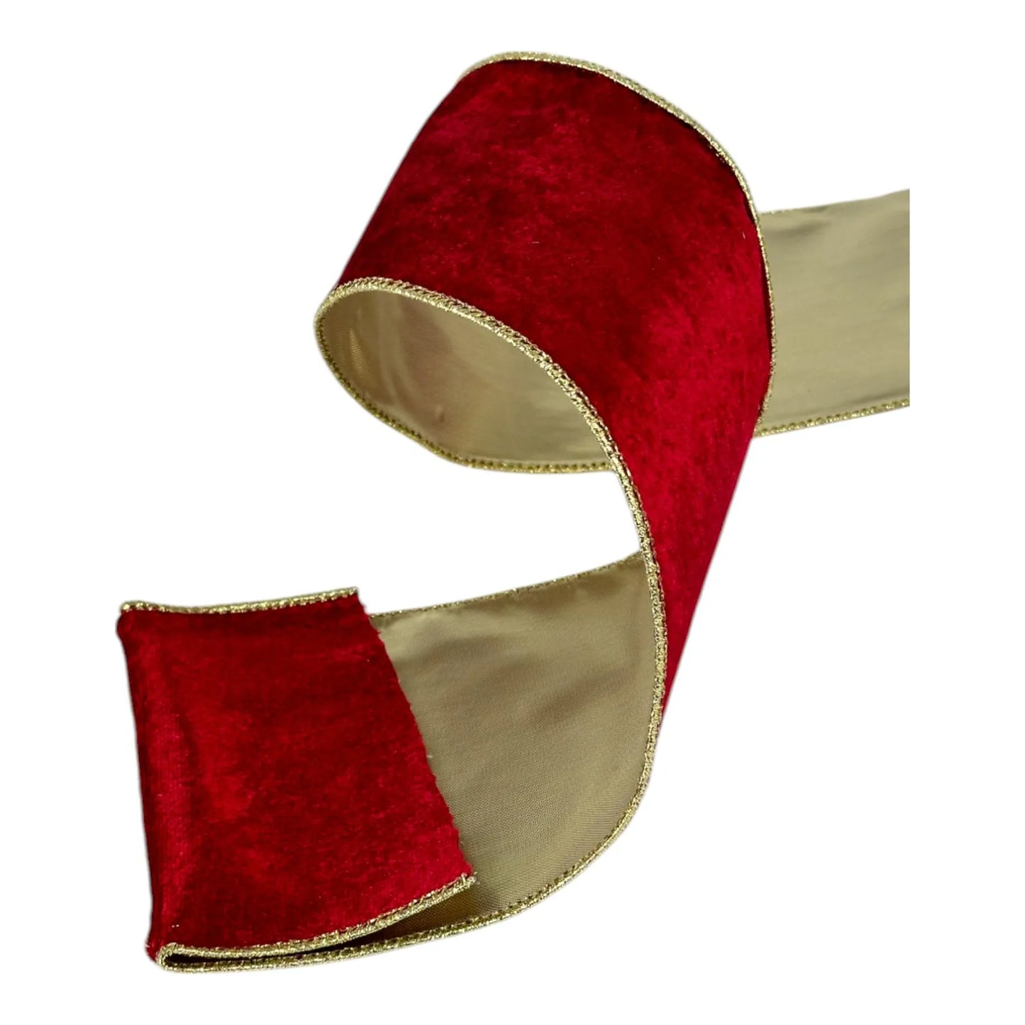 Listón Rojo con Dorado 6.3 cm ancho – Decoración Navideña