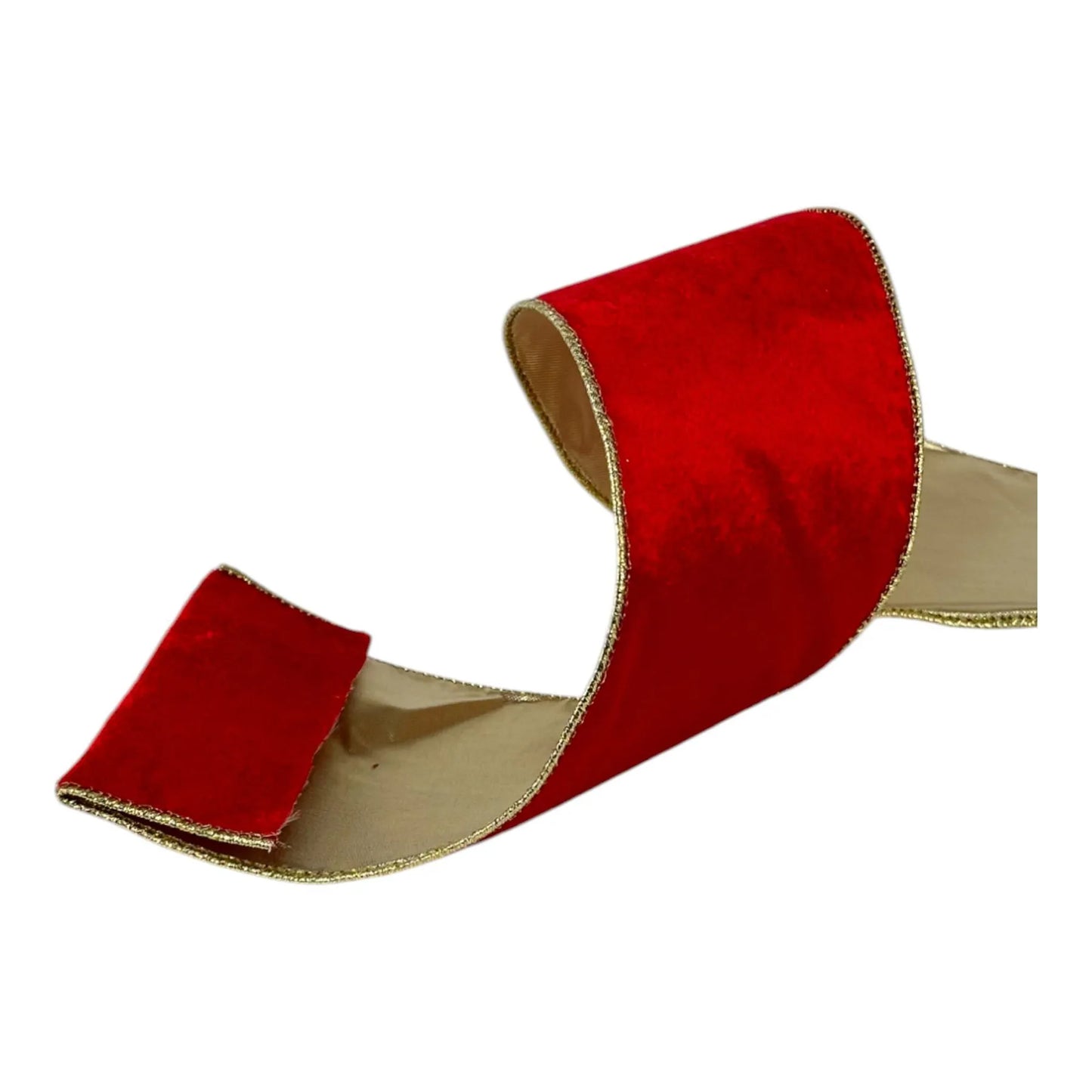 Listón Rojo con Dorado 10 cm ancho  – Decoración Navideña