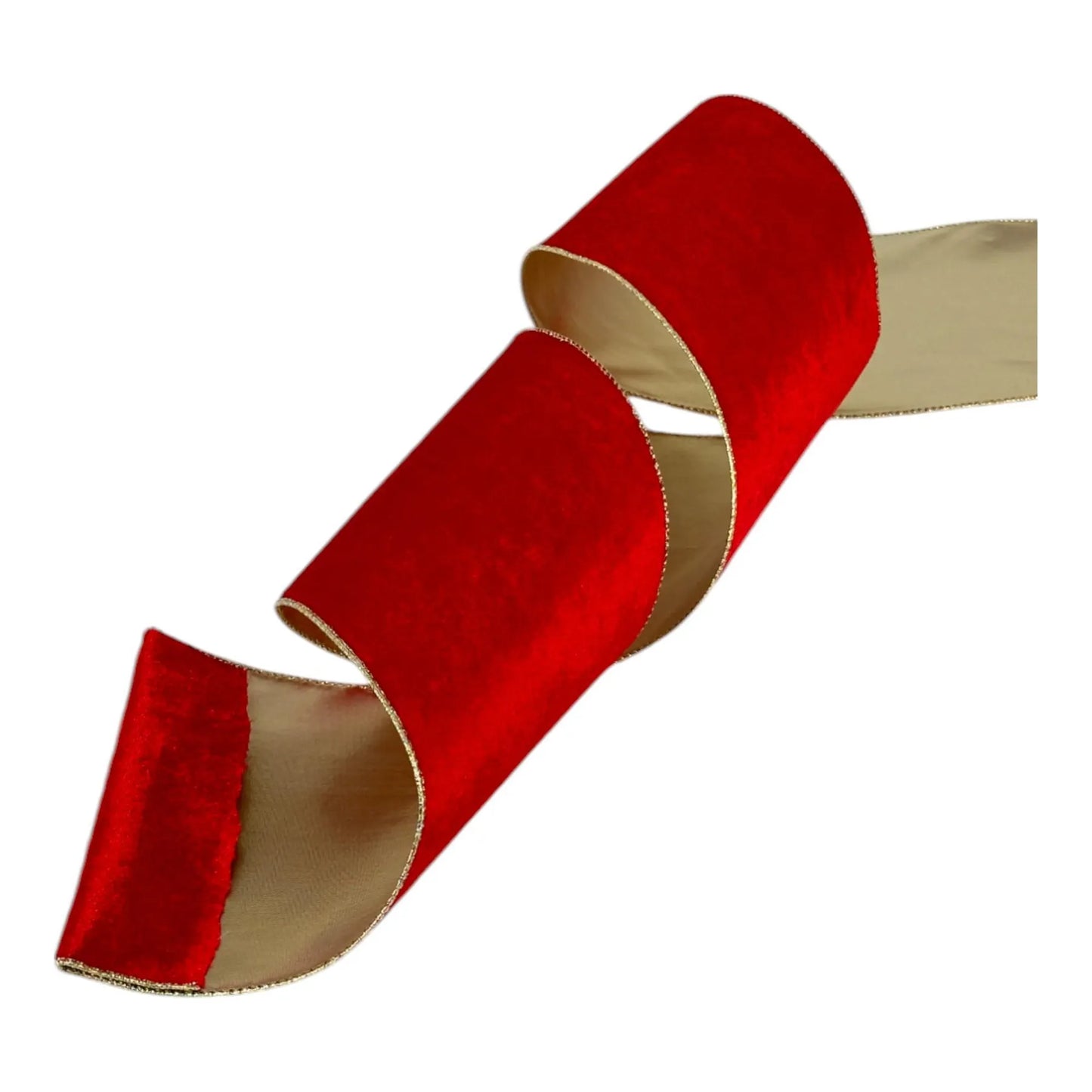 Listón Rojo con Dorado 15 cm ancho  – Decoración Navideña