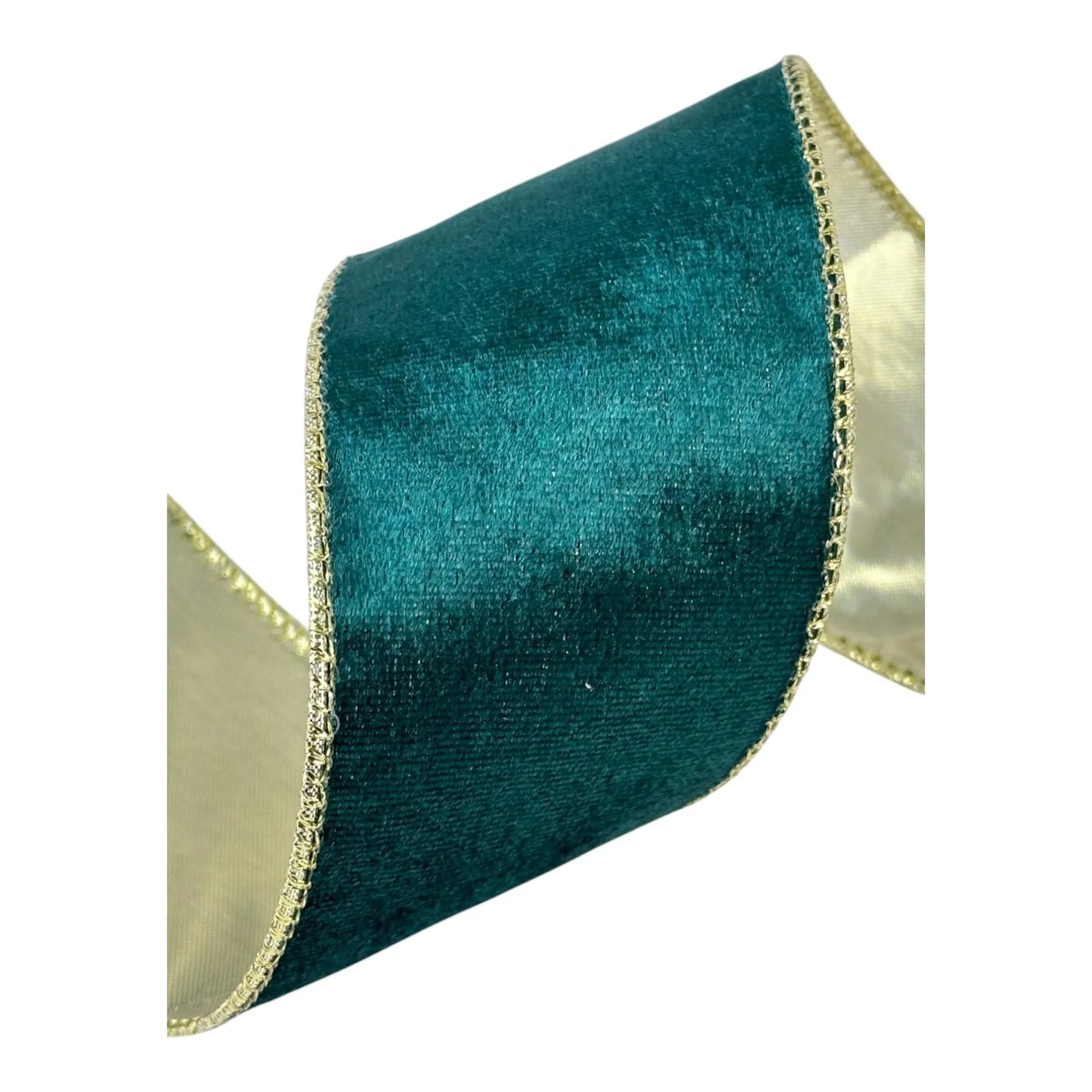 Listón Verde con Dorado 6.3 cm ancho – Decoración Navideña