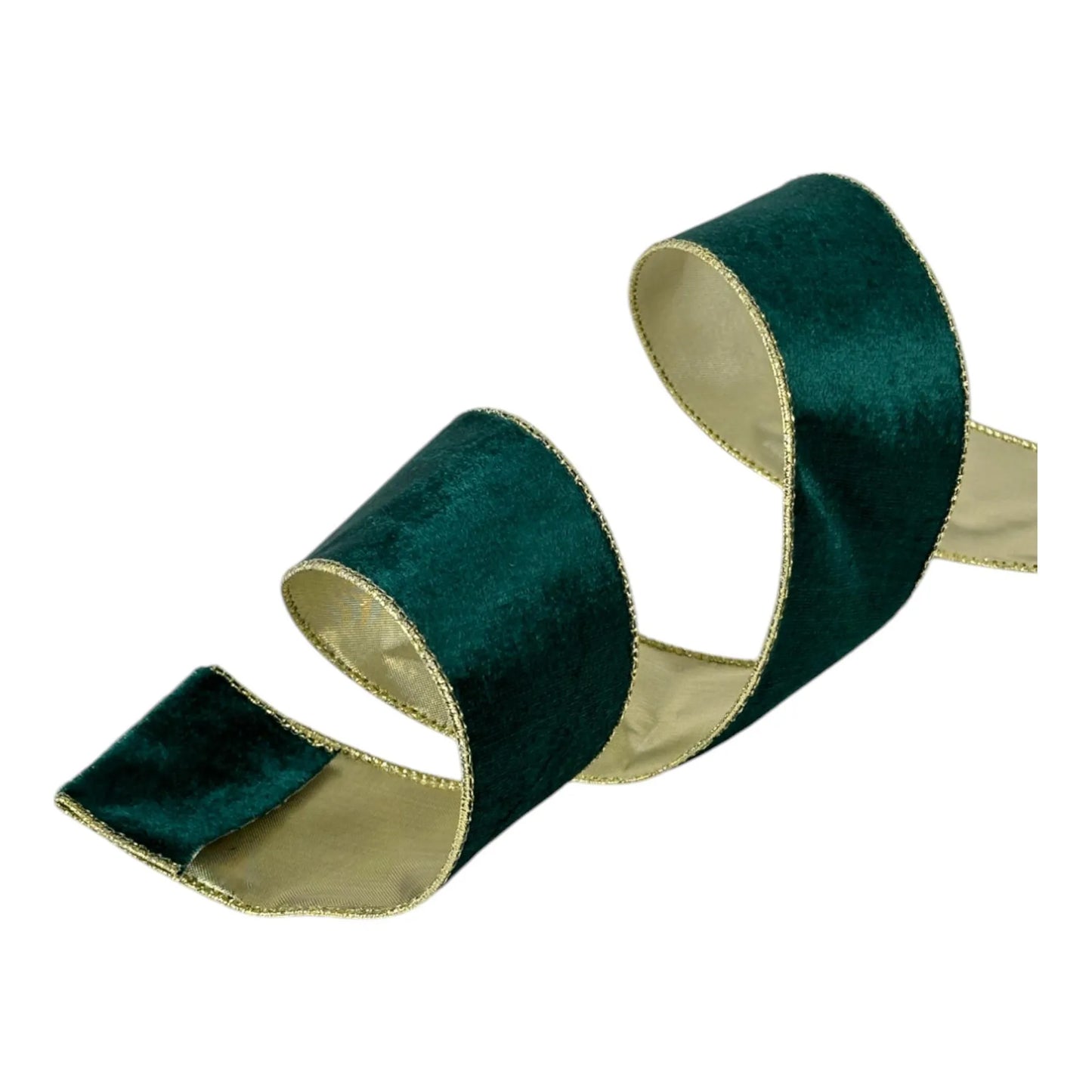 Listón Verde con Dorado 6.3 cm ancho – Decoración Navideña