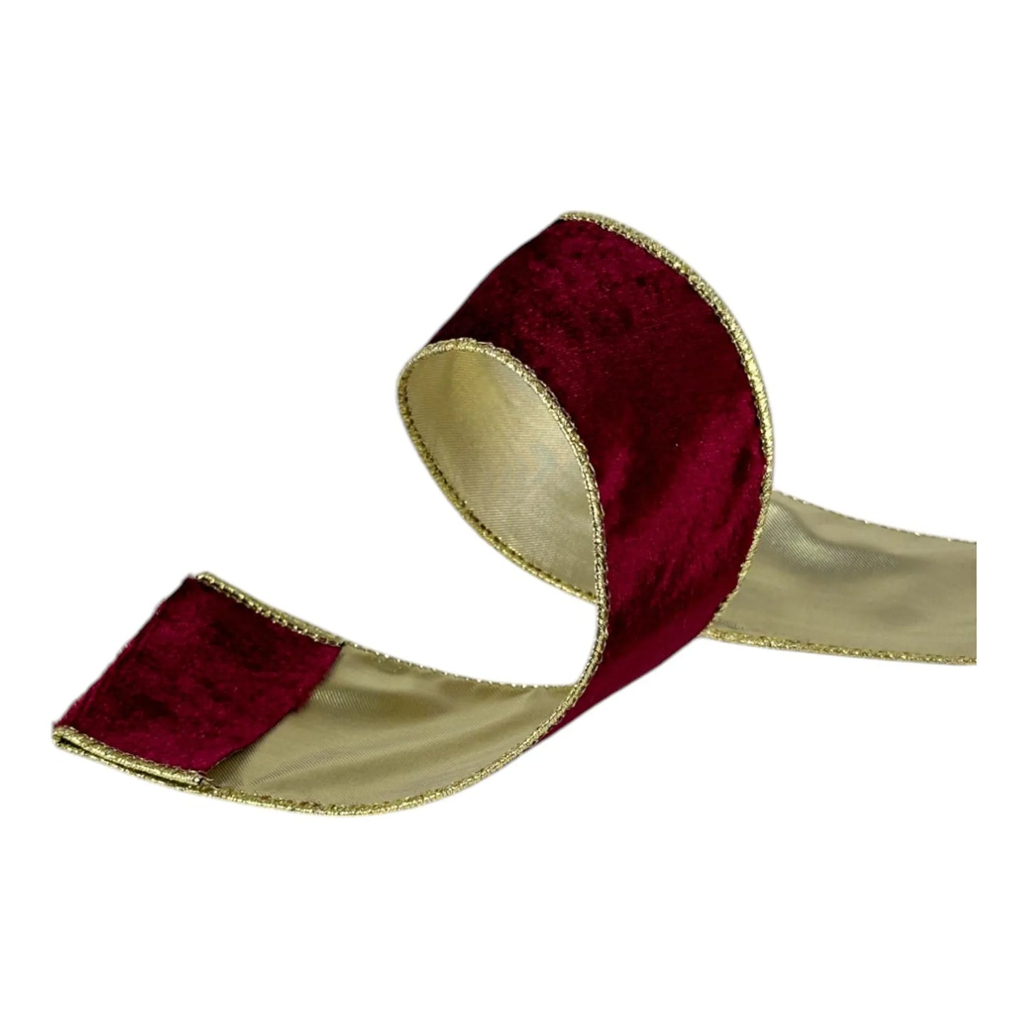 Listón Guinda con Dorado 6.3 cm ancho – Decoración Navideña