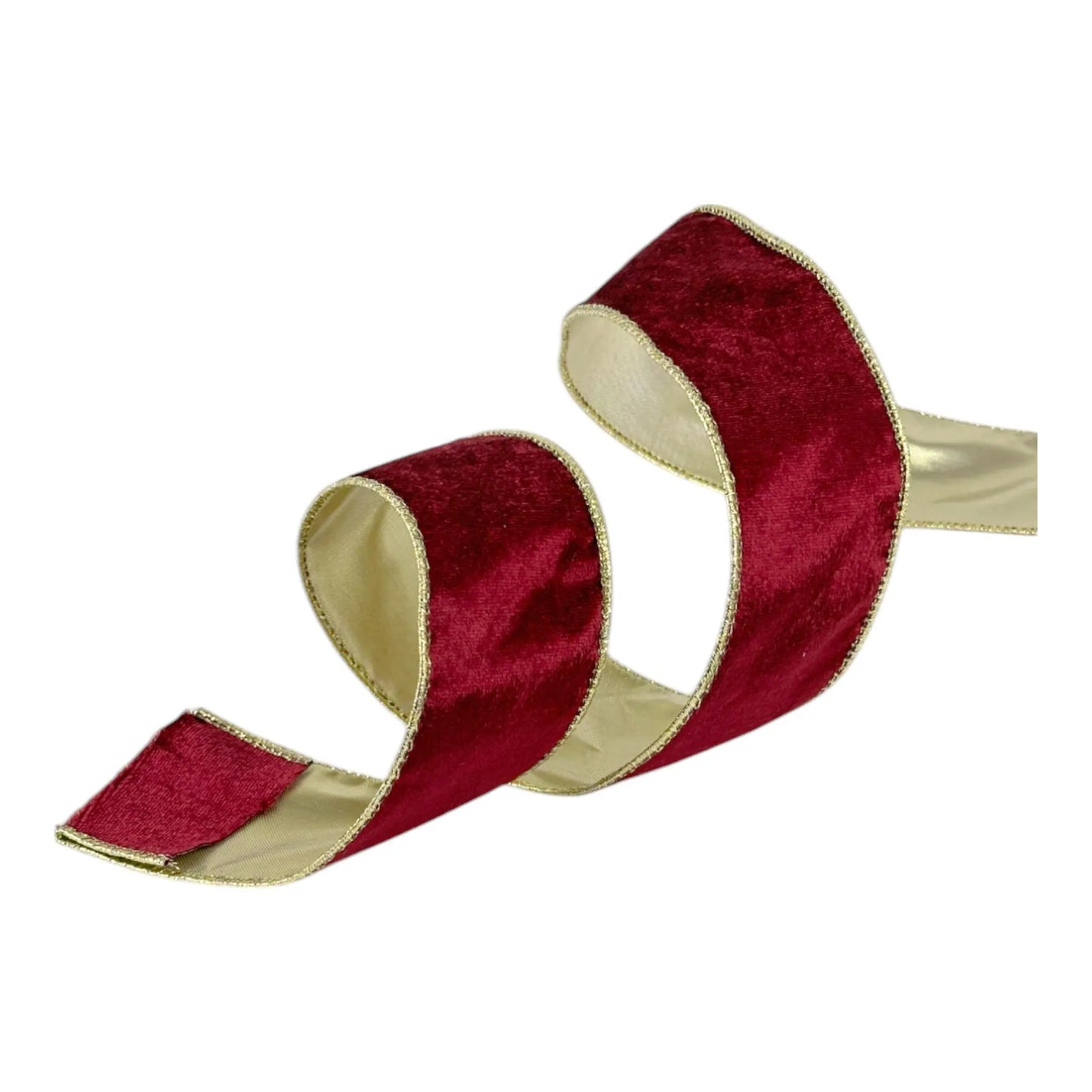 Listón Guinda con Dorado 6.3 cm ancho – Decoración Navideña