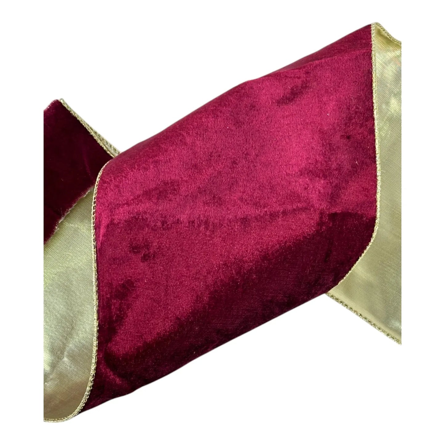 Listón Guinda con Dorado 15 cm ancho  – Decoración Navideña