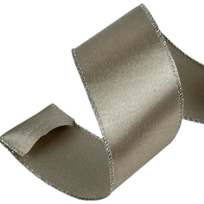 Listón Decorativa Dorado Champagne con Borde Brillante  – 6.3 cm x 8.22 metros