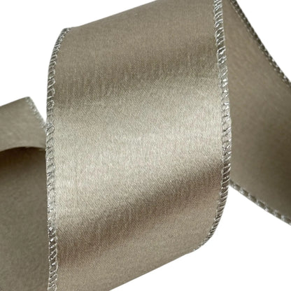 Listón Decorativa Dorado Champagne con Borde Brillante  – 6.3 cm x 8.22 metros