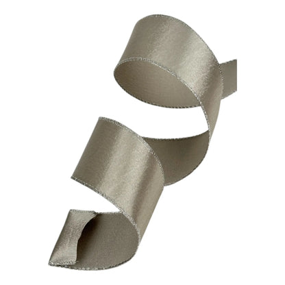 Listón Decorativa Dorado Champagne con Borde Brillante  – 6.3 cm x 8.22 metros