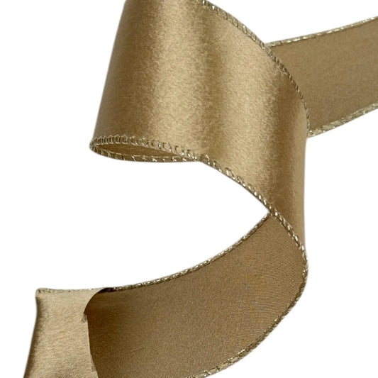 Listón Decorativa Dorada con Borde Brillante  – 6.3 cm x 8.22 metros