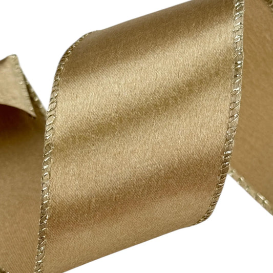 Listón Decorativa Dorada con Borde Brillante  – 6.3 cm x 8.22 metros