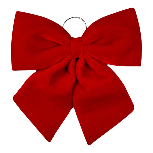 Moño Decorativo Rojo Terciopelo – 34 cm