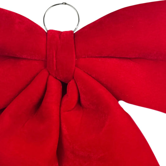 Moño Decorativo Rojo Terciopelo – 60 cm