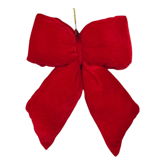 Moño Decorativo Rojo Tercipelo  – 23 x 16 cm