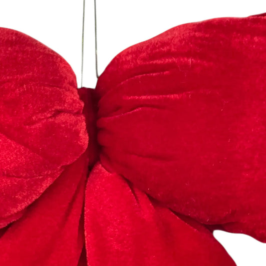 Moño Decorativo Rojo Tercipelo  – 23 x 16 cm