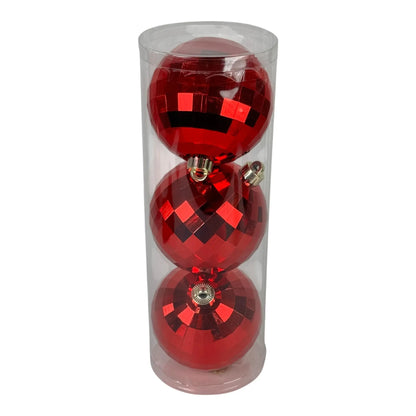 Juego de Esferas Rojas Decorativas 12 cm – 3 Piezas