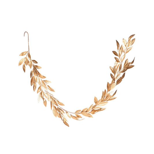 Guirnalda Decorativa de Hojas Dorado Champagne – 165 cm