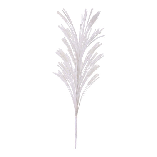 Follaje Decorativo Blanco con Brillos – 60 cm