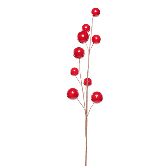 Rama Decorativa de Berries Rojas Brillantes – 65 cm