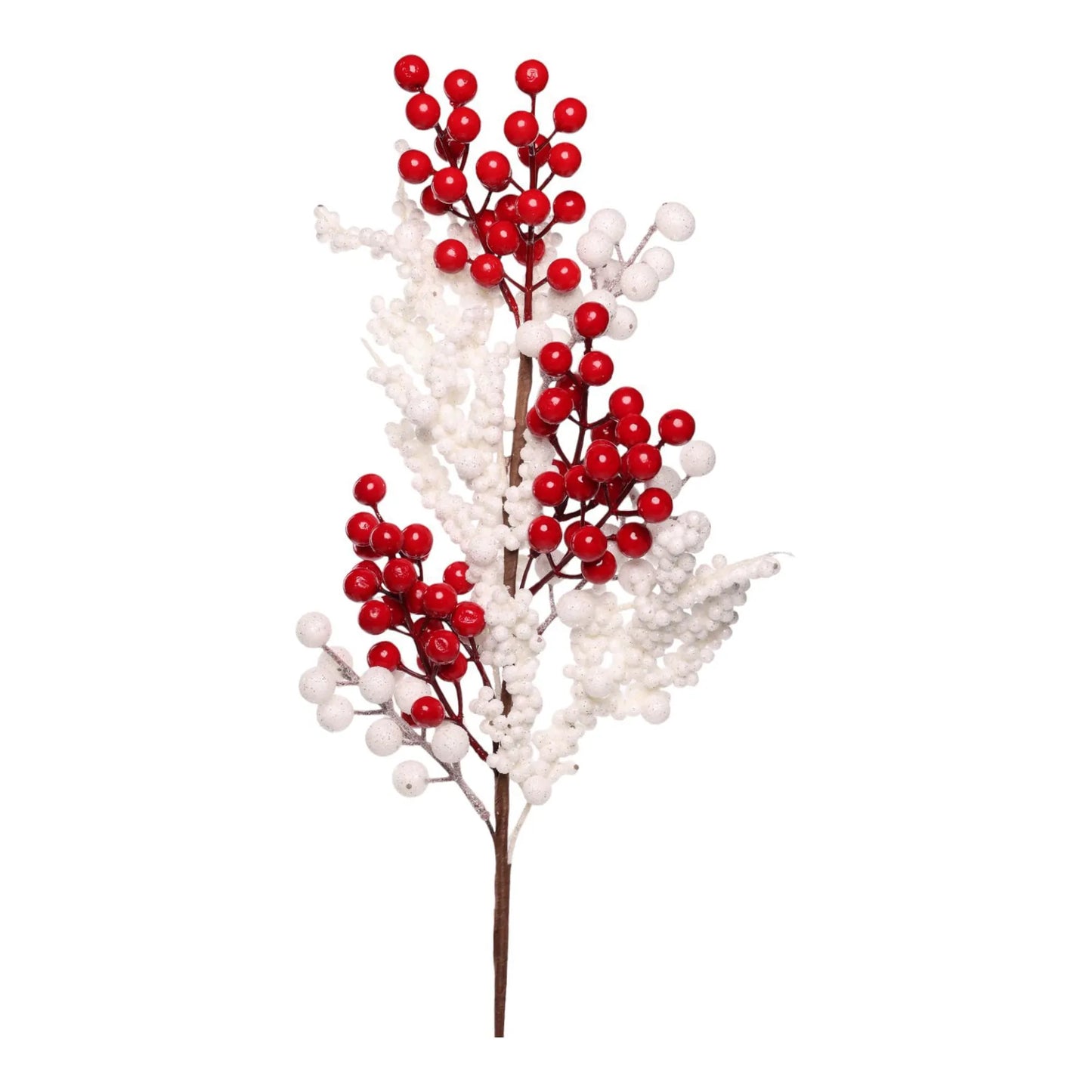 Rama Decorativa con Berries Blancas y Rojas – 74 cm