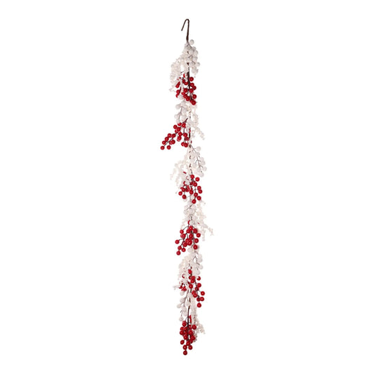 Guirnalda Decorativa con Berries Blancas y Rojas – 120 cm