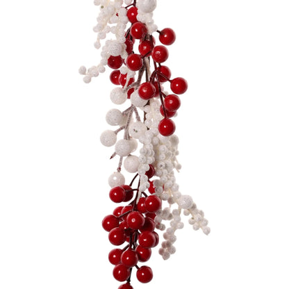 Guirnalda Decorativa con Berries Blancas y Rojas – 120 cm