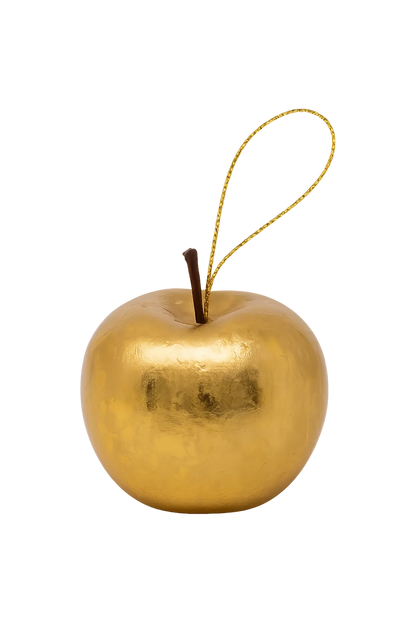 Juego de Manzanas Doradas Colgantes – Set de 4 piezas 5 cm