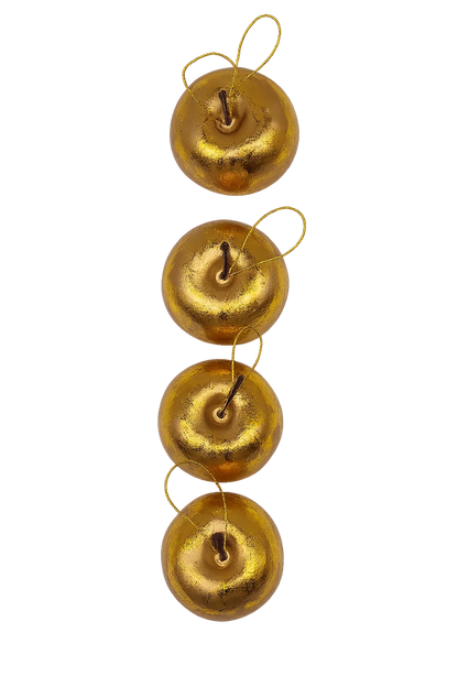 Juego de Manzanas Doradas Colgantes – Set de 4 piezas 5 cm