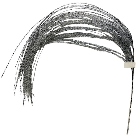 Follaje Decorativo Escarchado en Plateado Brillante – 125 cm