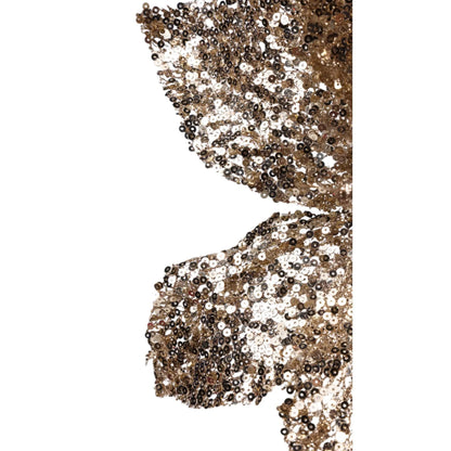 Nochebuena Decorativa Dorada con Lentejuelas – 48 cm