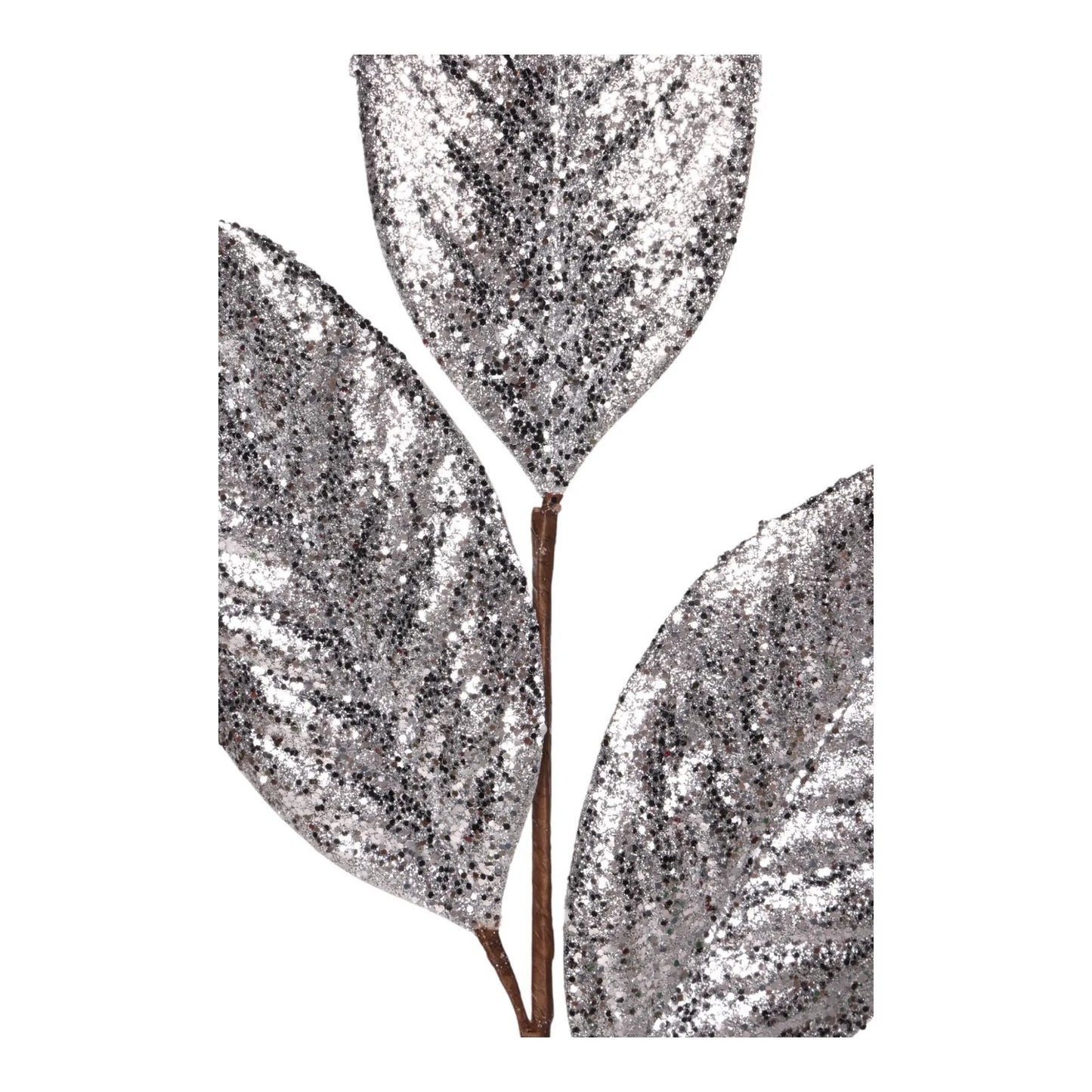 Rama Decorativa Dorada con Hojas Escarchadas – 74 cm