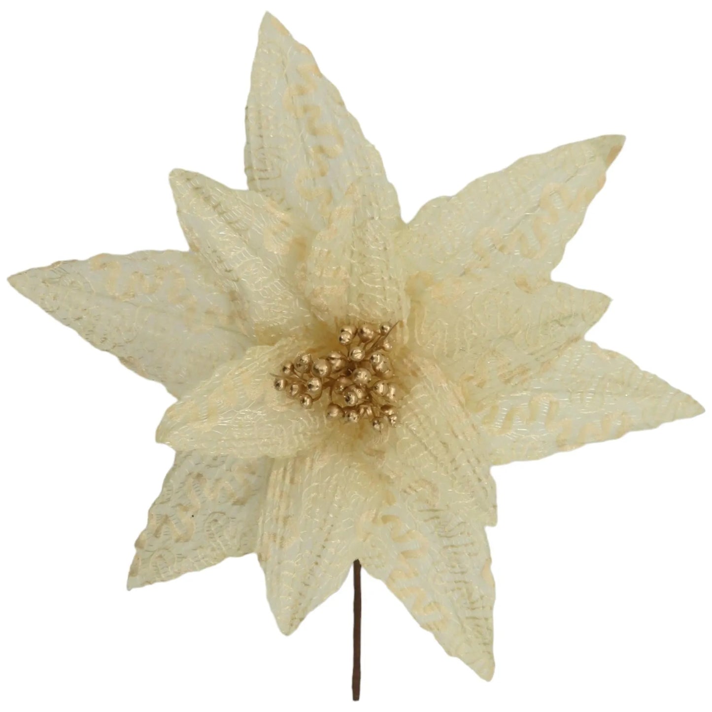 Flor Nochebuena Decorativa Beige – 30 x 30 cm