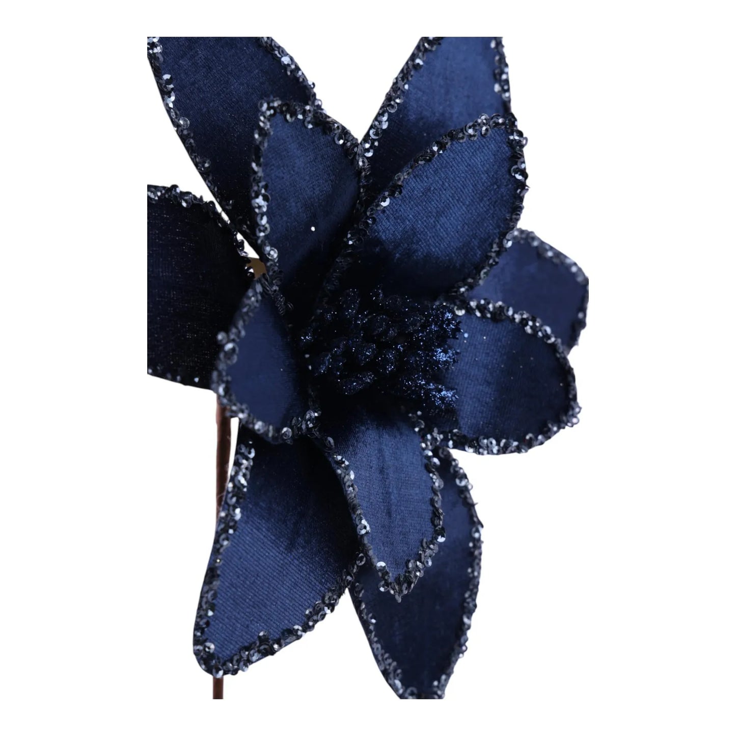 Flor Nochebuena Decorativa Azúl – 24 x 30 cm