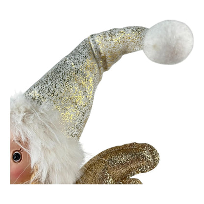 Ángel Decorativo Sentado con Alas Doradas – 56 cm