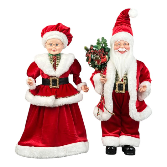 Juego de Santa y Mamá Santa Decorativos – 2 Piezas