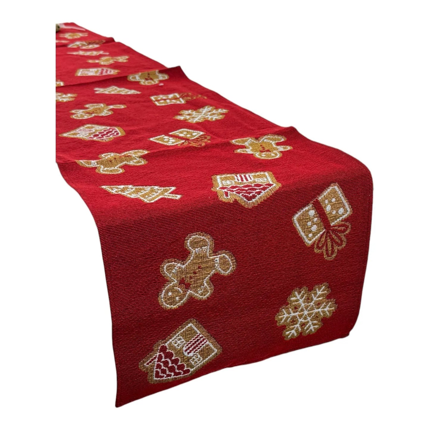 Camino de Mesa Navideño con Motivos de Galletas de Jengibre - 180 cm