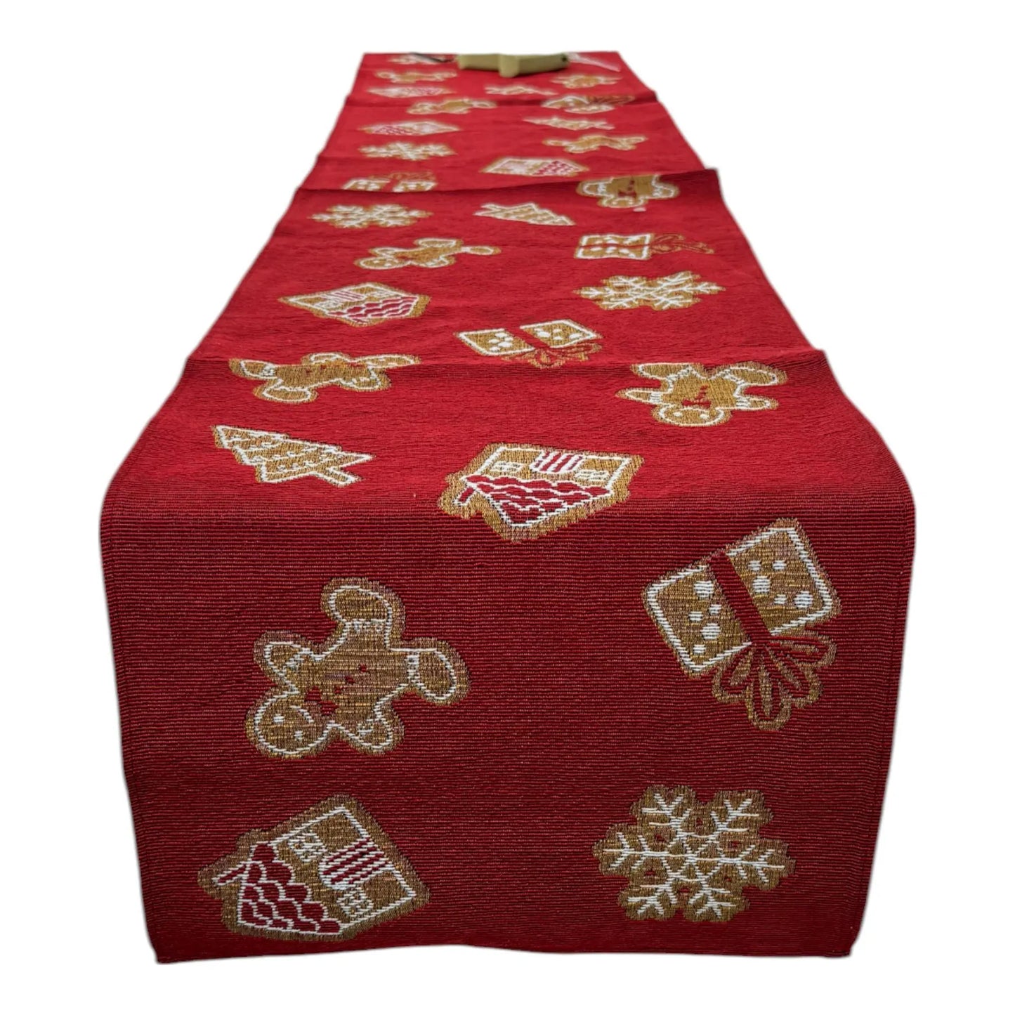 Camino de Mesa Navideño con Motivos de Galletas de Jengibre - 180 cm