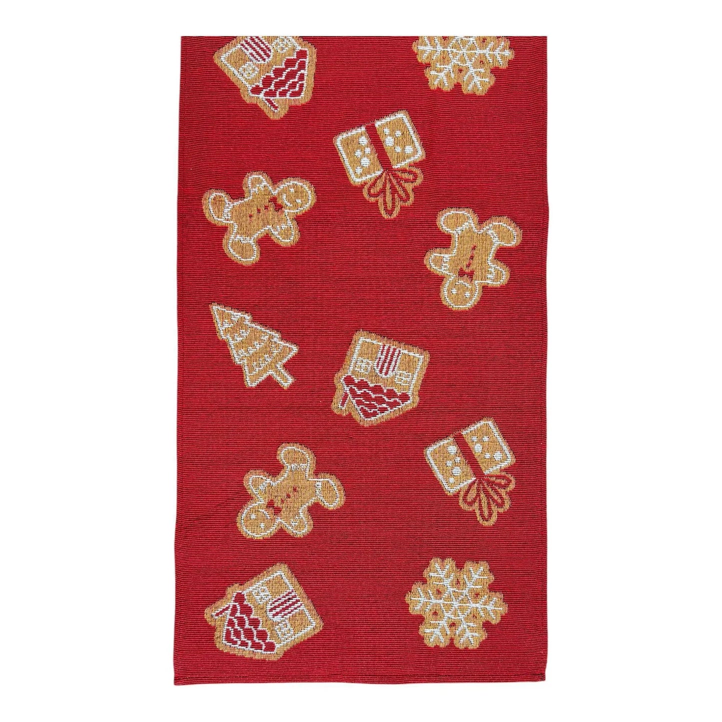 Camino de Mesa Navideño con Motivos de Galletas de Jengibre - 180 cm