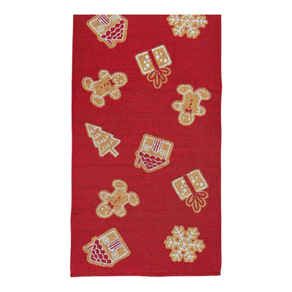 Camino de Mesa Navideño con Motivos de Galletas de Jengibre - 180 cm