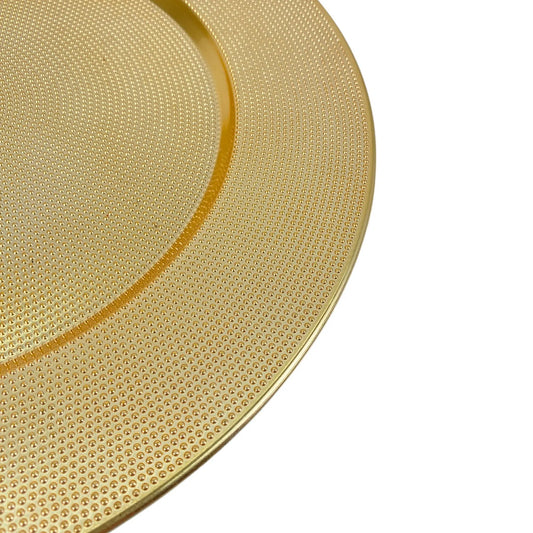 Portaplato Dorado Texturizado - 33 cm