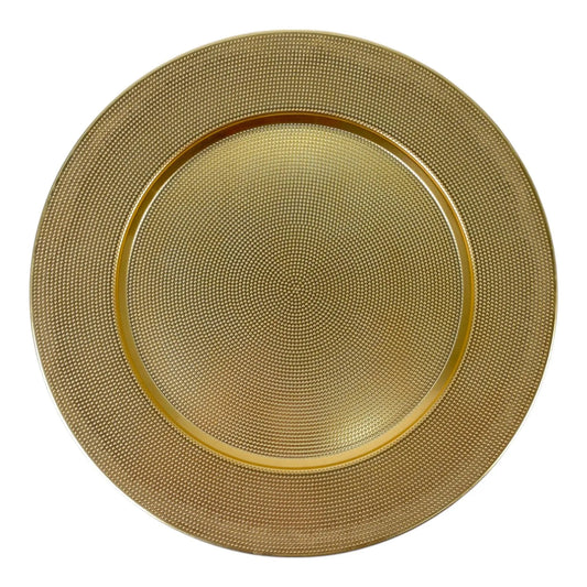 Portaplato Dorado Texturizado - 33 cm