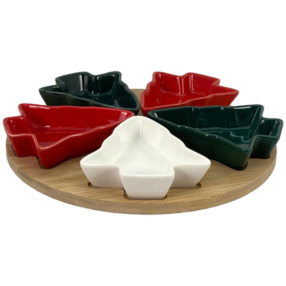 Juego de Platos para Dips con Bandeja – 6 Piezas