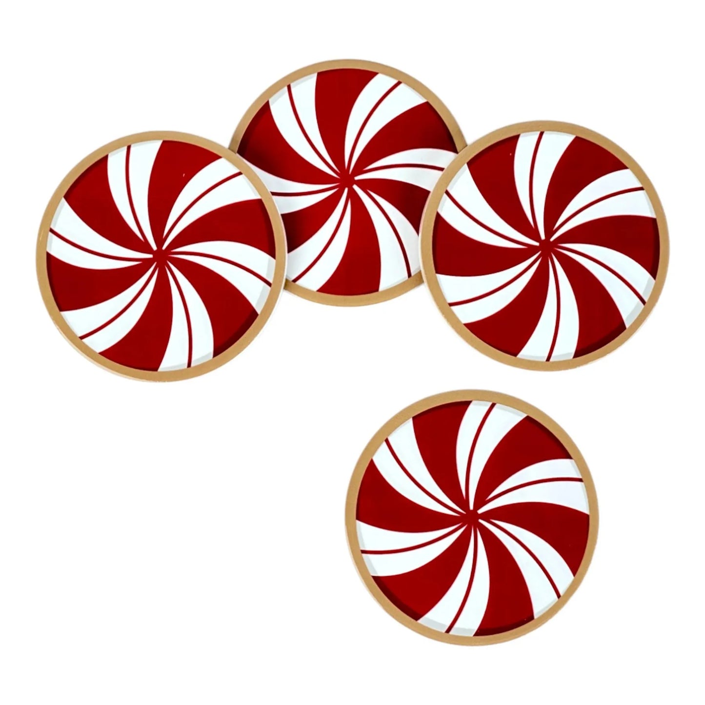 Juego de Portavasos Navideños Diseño Caramelo - 4 Piezas