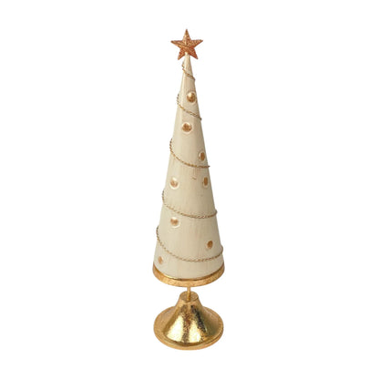 Árbol Decorativo de Hierro con Estrella y Detalles Dorados 9×9×38.5 cm