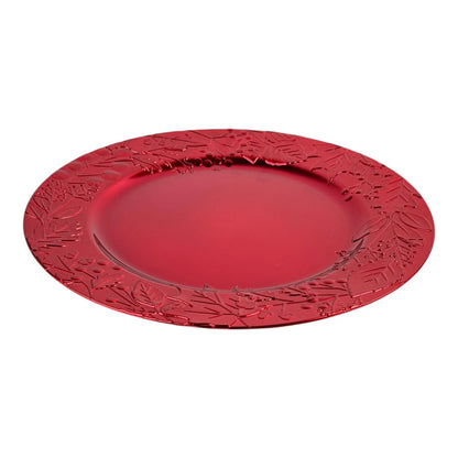 Portaplato Decorativo Navideño – Rojo