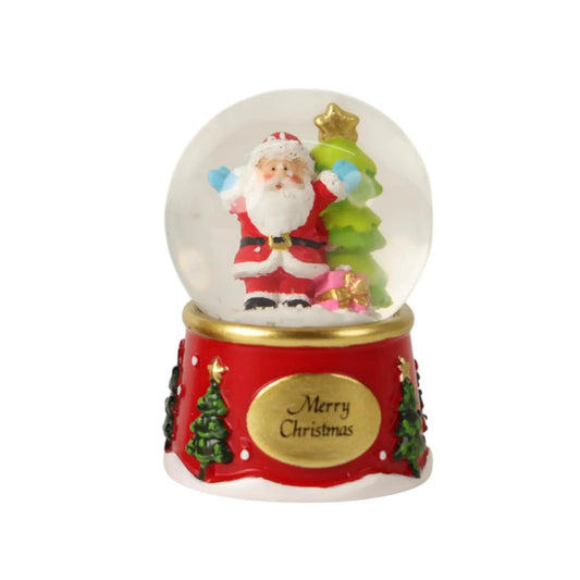 Bola de Agua Decorativa con Santa y Árbol de Navidad