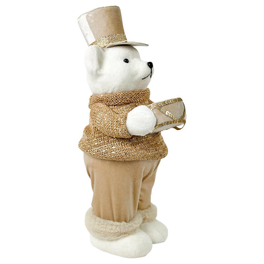 Oso Polar Decorativo con Tambor - 42 cm
