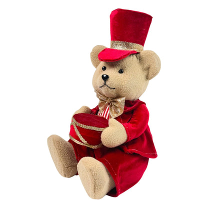 Oso Cafe Decorativo Sentado con Tambor