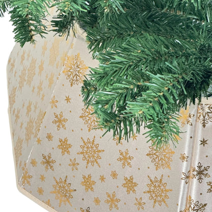 Base de árbol con copos dorados