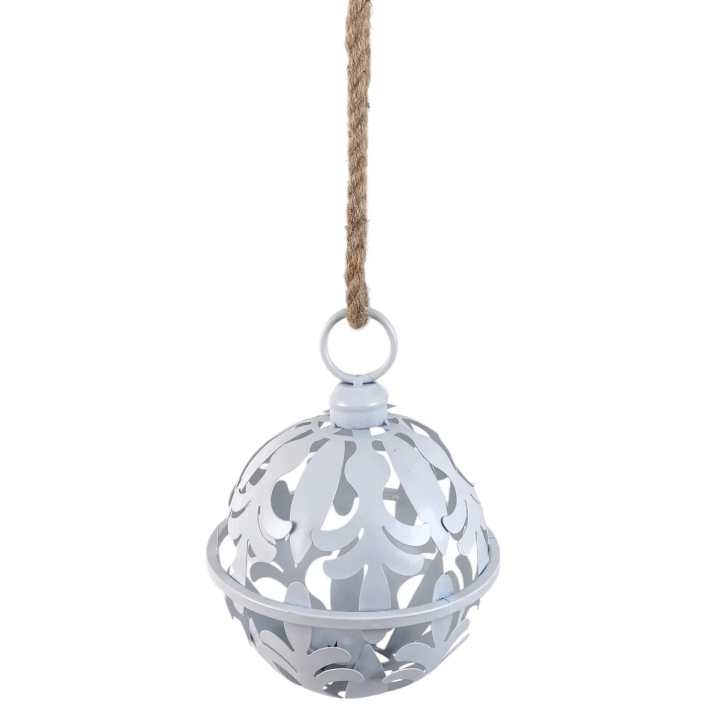 Cascabel colgante blanco calado