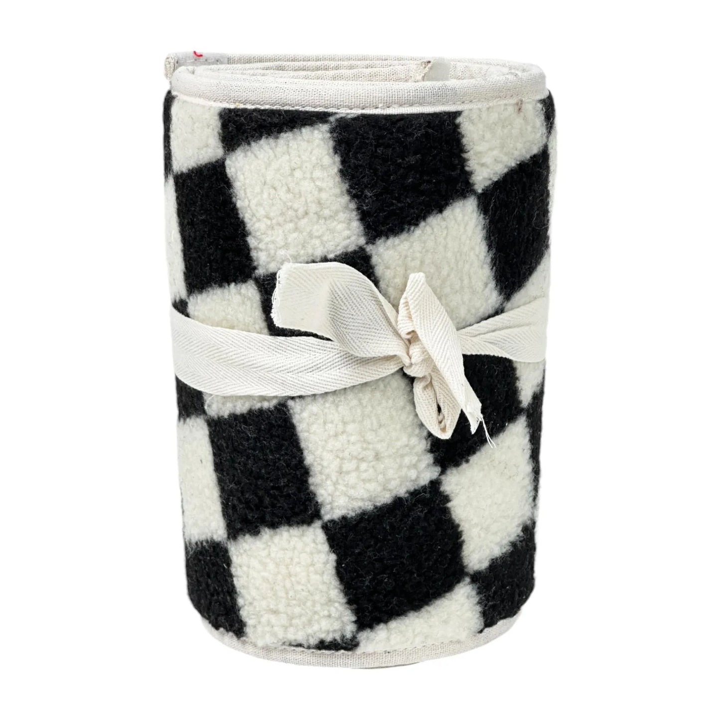 Falda para árbol diseño cuadros blanco y negro